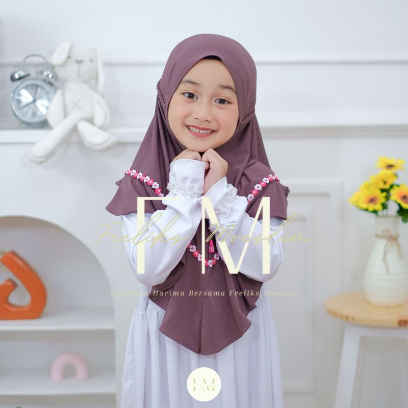 Hijab Anak TK Raisha Tali Kepang 4-8 Tahun ORIGINAL VIQAST