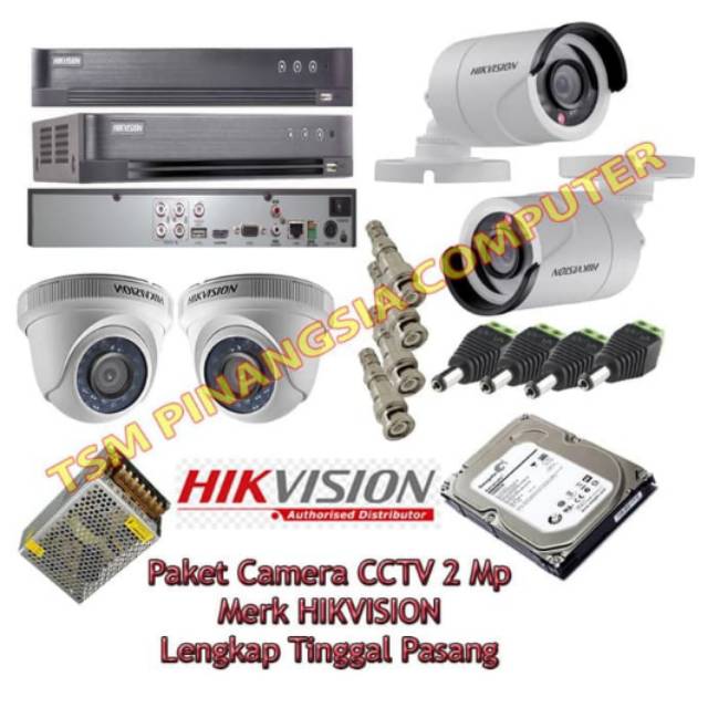 DVR Kamera CCTV Hikvision 4CH Paket Murah Camera CCTV Hikvision 2MP