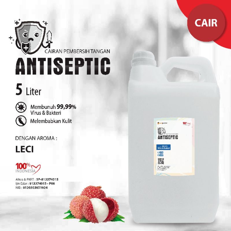 Handsanitizer cair putihan aneka aroma Buah kemasan jurigen 5 liter