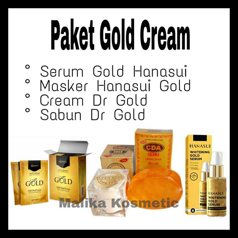 PAKET 4IN1 DR GOLD ( SABUN+CREAM+MASKER+PLUS SERUM HANASUI GOLD)