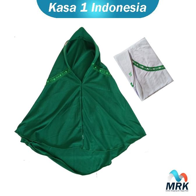 Jilbab Sekolah Mi / Hijab Anak Sd Islam Warna Hijau Putih Polos