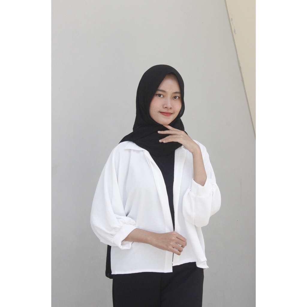 Tq88indonesia Fashion Baju  Outer Kalong Wanita Kekinian / Marshey Batwing Oversize Outer CRINCLE  / Baju Luaran Cewek Terbaru / Ootd / Busana Luaran Muslim Wanita Terbaru / Cardigan / Cardi Cewek