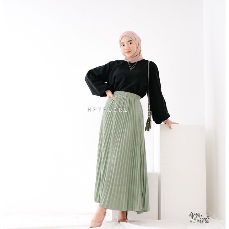 Rok Plisket Mayung Muslimah Premium Warna Mint