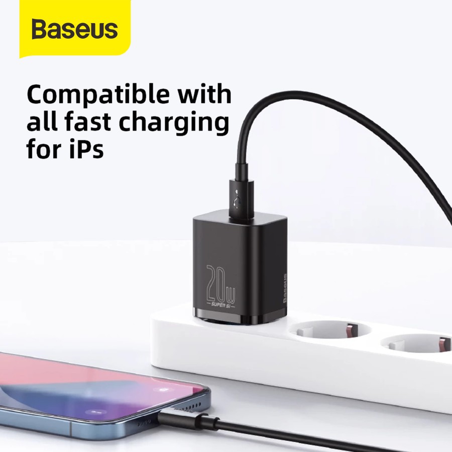 Baseus Charger SUPER SI 1C Adaptor + Kabel iPhone 12 Pro Max 20W