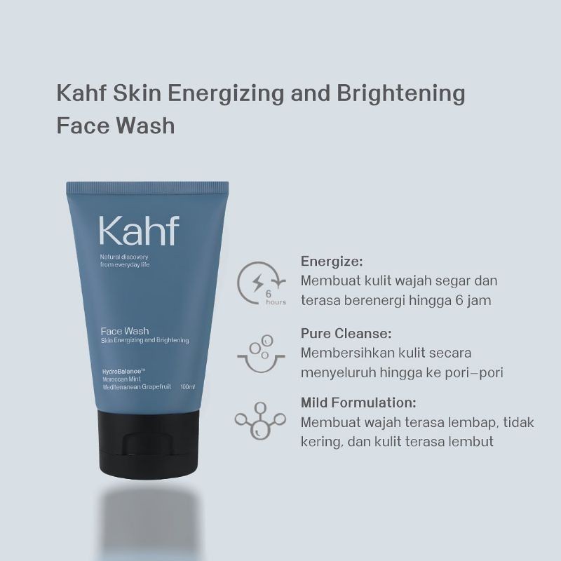 KAHF Skincare Cowok Halal (BPOM) Face Wash/Serum Jenggot/Eau de Toilette/Triple Protection Sunscreen Moisturizer 30 ml