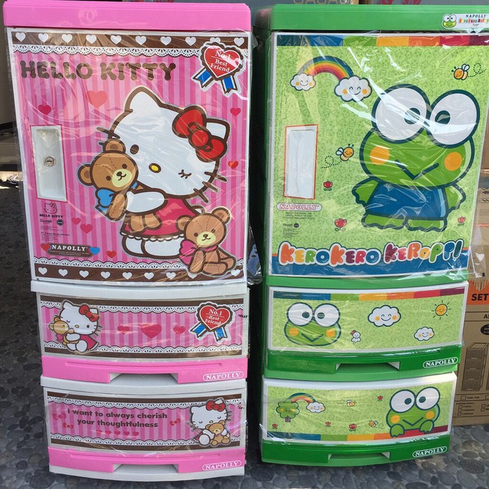 Lemari plastik lemari susun laci napolly nacase hello kitty
