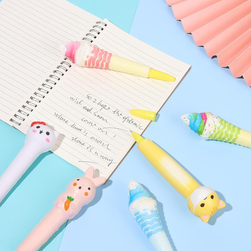 Pulpen Gel 0.5mm Tinta Hitam Netral Dengan Hiasan Bunga