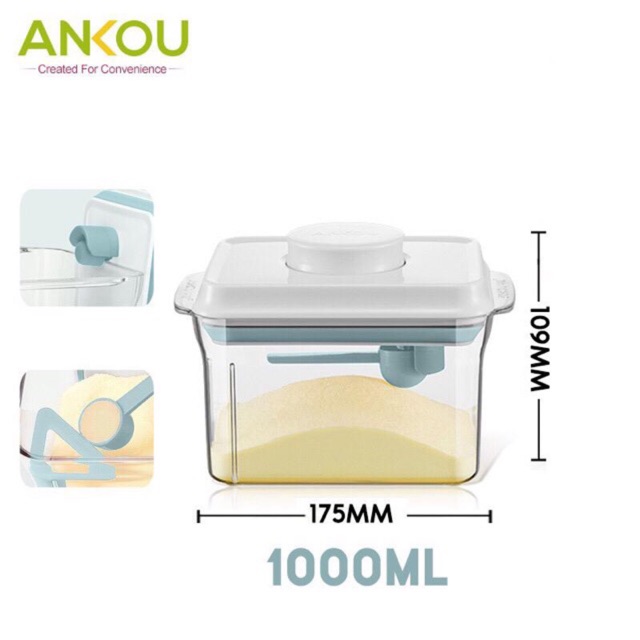 Ankou - Toples Susu Bubuk Dan Makanan Ukuran 250ml, 1000ml-2300ml