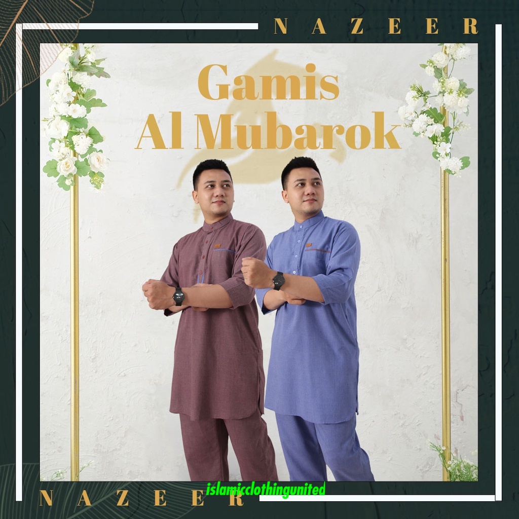 Baju gamis pria dewasa / setelan gamis pria / baju gamis muslim / gamis setelan AL-MUBAROK NAZEER - 