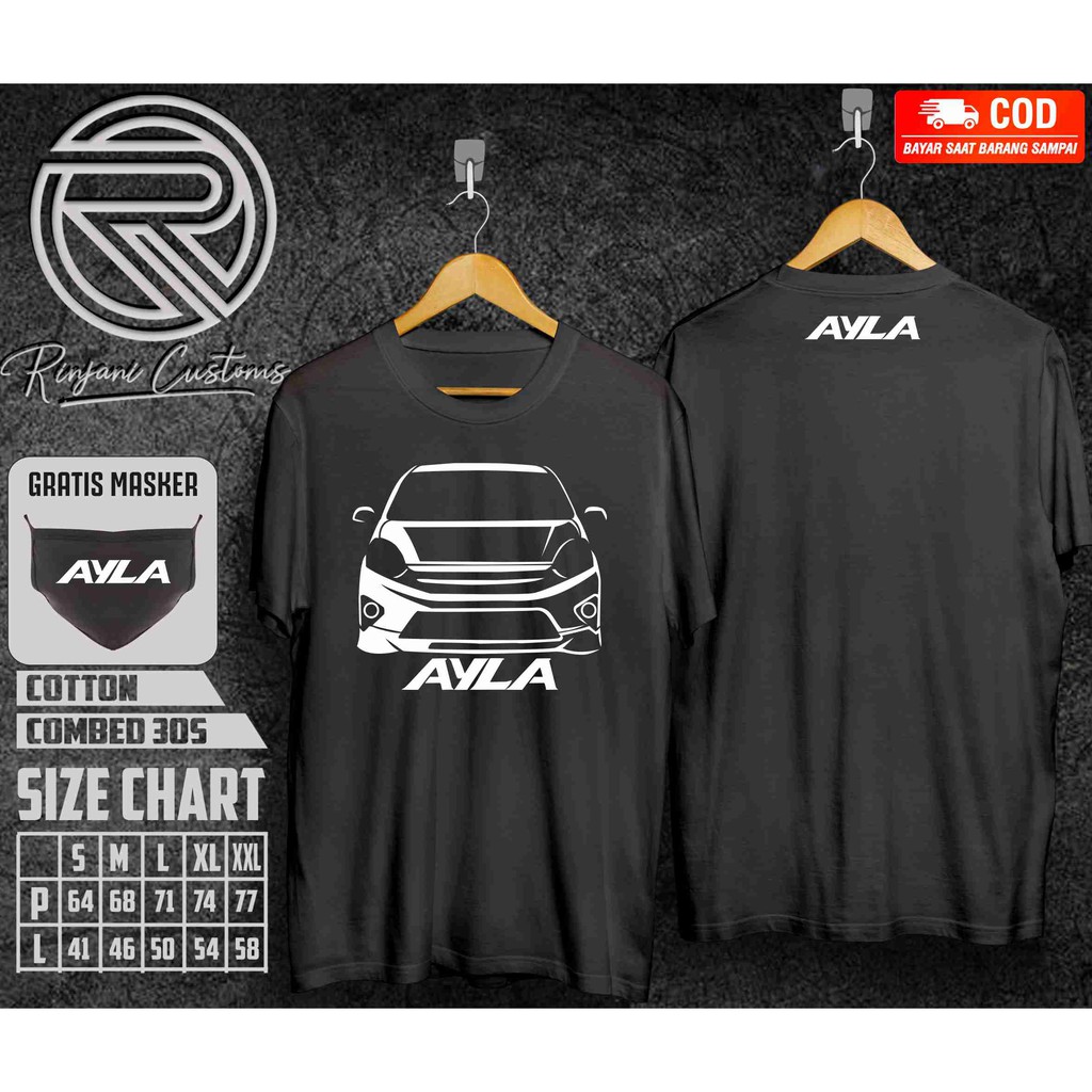 Kaos Baju Mobil Daihatsu Ayla Club Indonesia Kaos Otomotif.FREE MASKER