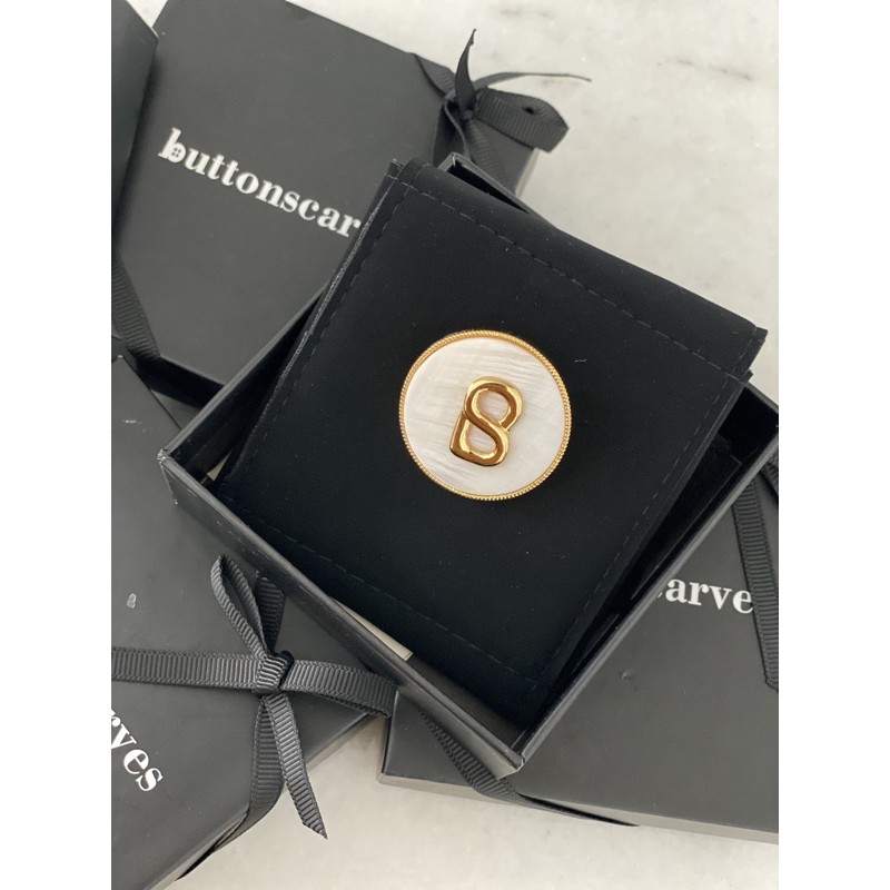 White Shell Brooch Buttonscarves