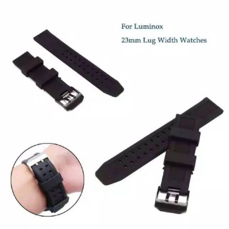 STRAP JAM JAM TANGAN LUMINOX 3051 8800 23mm SILICON TALIJAM