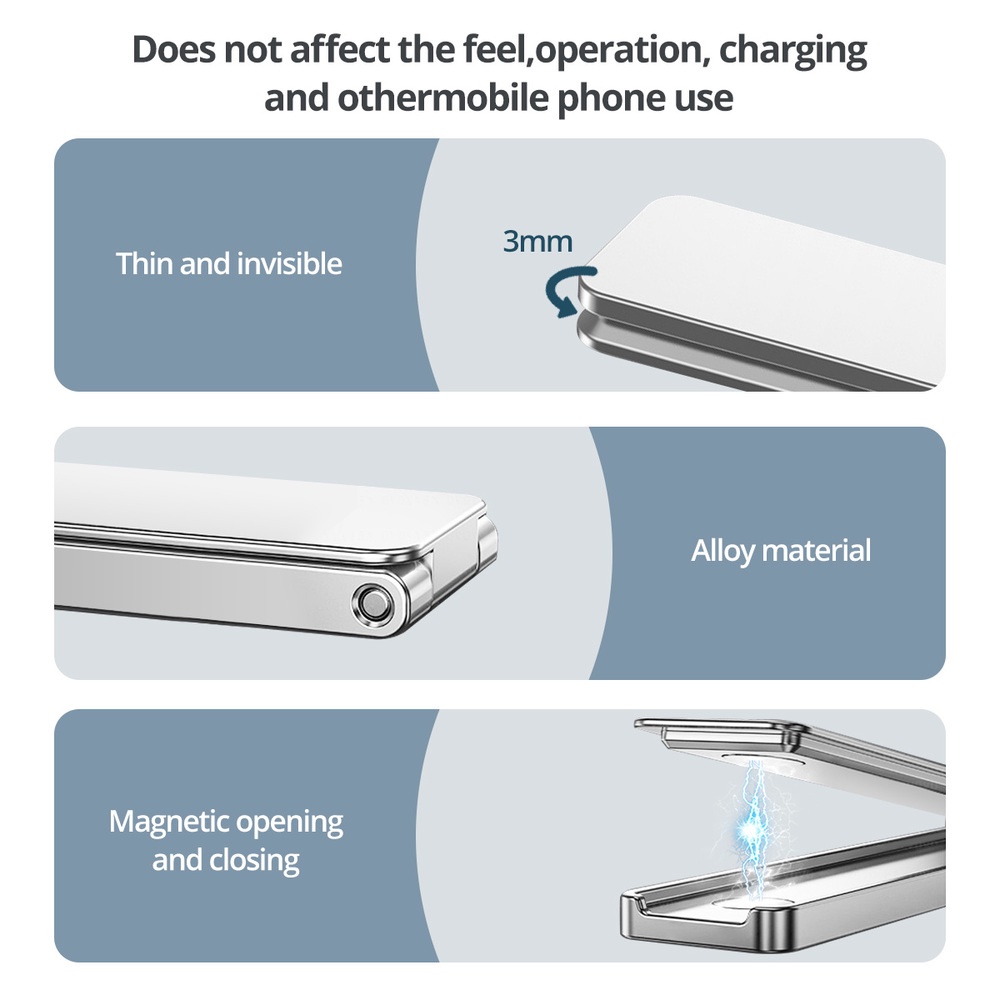 Stand Holder Handphone Magnetik Mini Bahan Metal Ringan Tahan Lama
