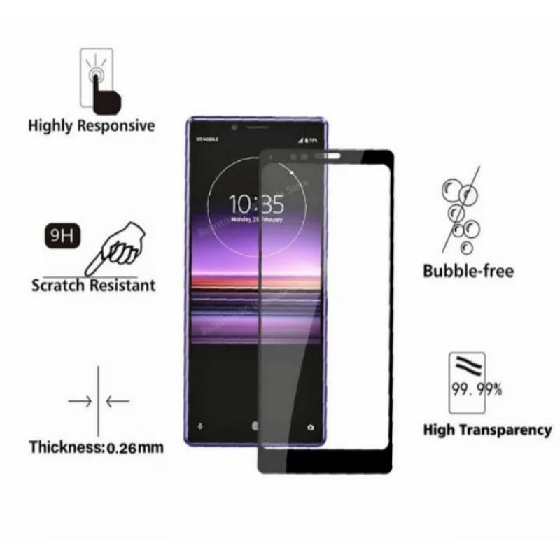 TEMPERED GLASS FULL SCREEN LIST HITAM SONY XPERIA 1/ XZ4