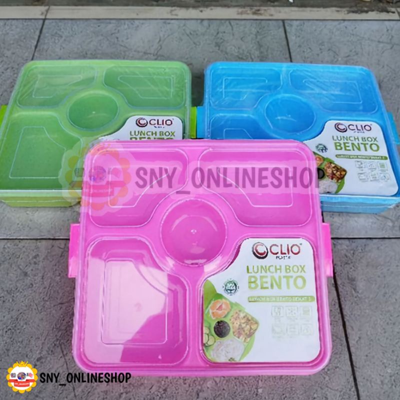 Kotak Makan / Lunch Box 5 Sekat Bento Plastik Clio - 2120
