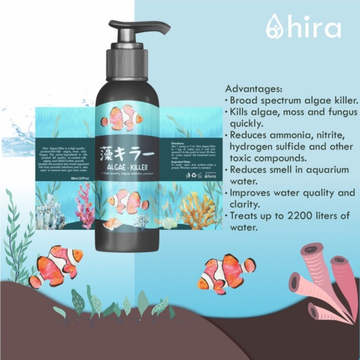 Hira Algae Killer - Obat Anti Lumut Alga Parasit 88 ML