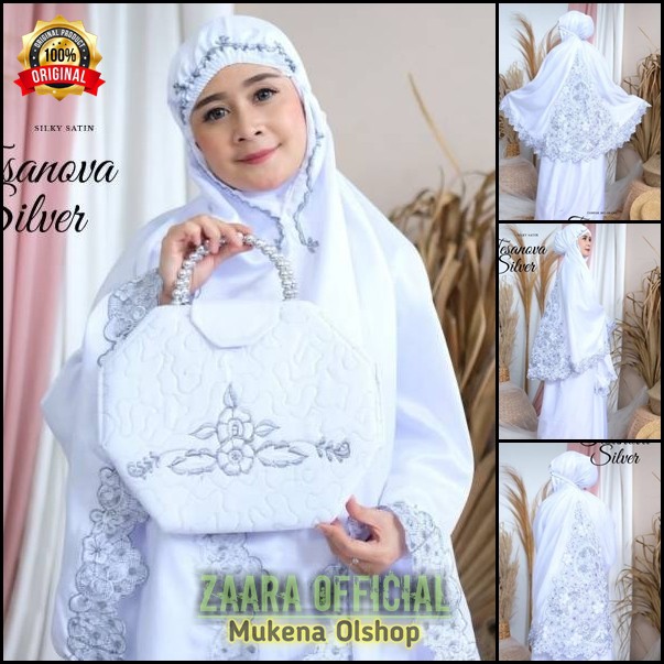 VIRAL - Mukena Dewasa Satin Velvet Tessanova Bordir Gold Dan Silver Original