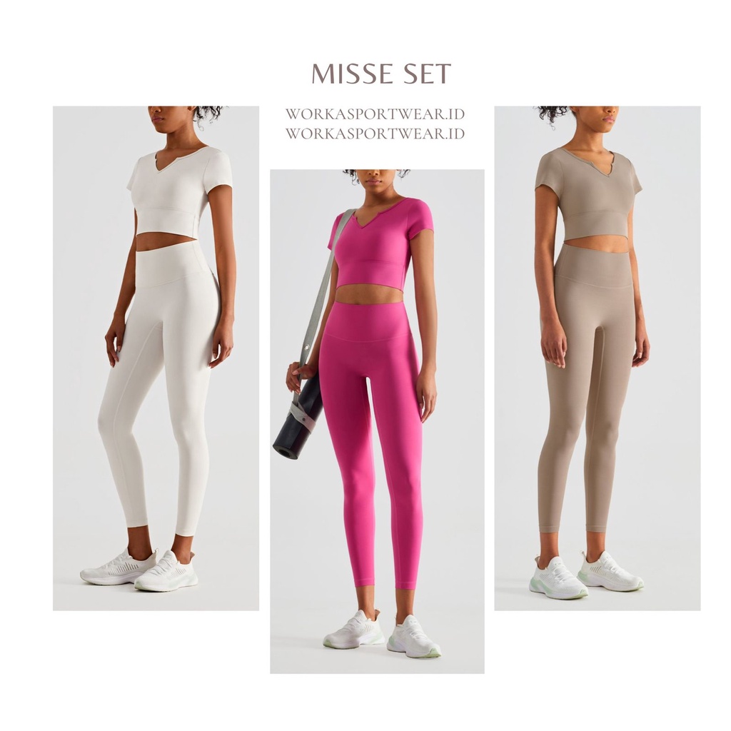 Set Olahraga Wanita MISSE Atasan dan Celana Training Import
