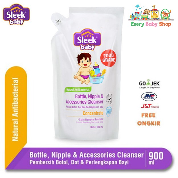 SLEEK Bottle Nipple CLEANSER 900 ml - Sabun Cuci Botol Dot Bayi 900ml - Kemasan Refill EXP 2026