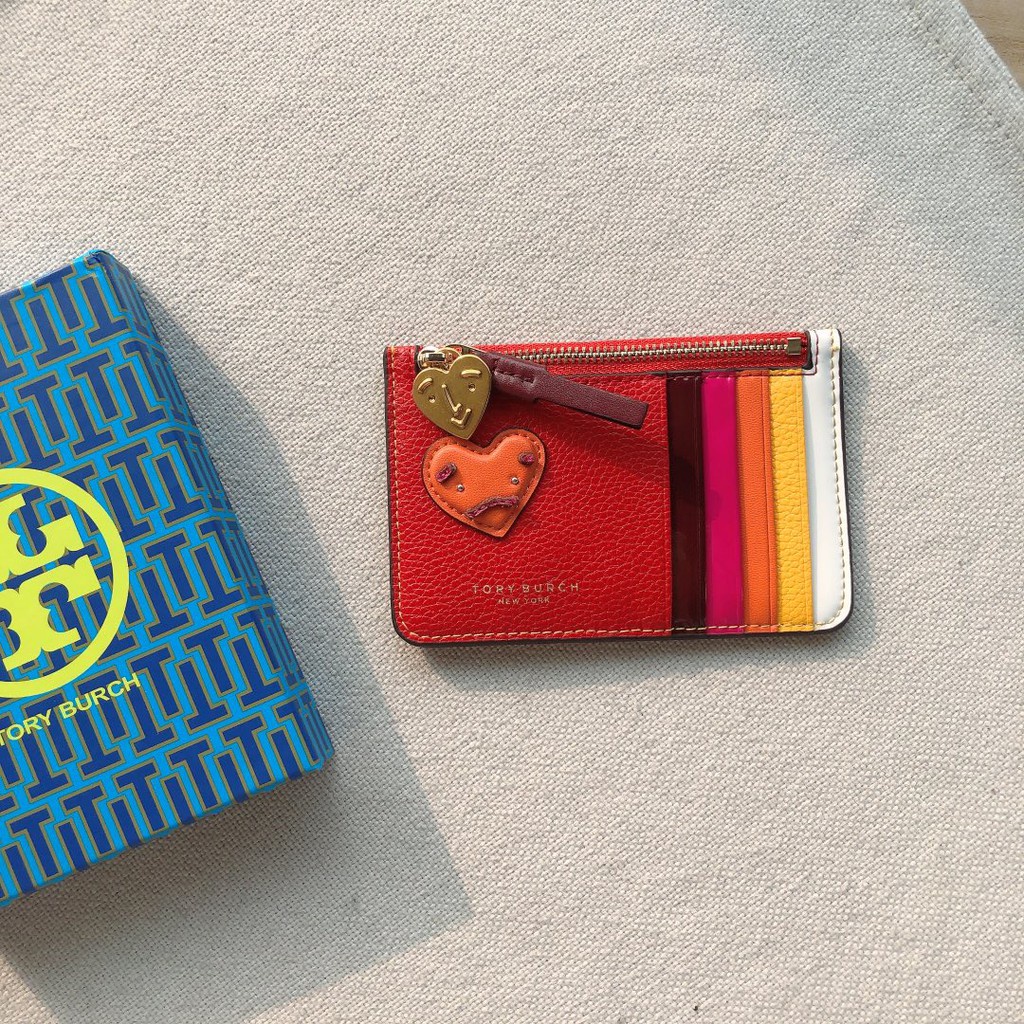 CARD HOLDER TORY BURCH / COIN POUCH / LEATHER / IMPORT / BOX