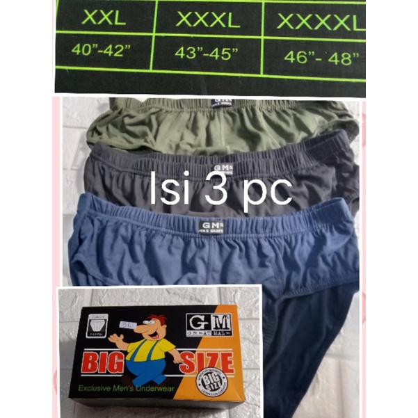 Celana Dalam laki JUMBO 577/41-012 SiZE 4L - 5L CD Pria By Agree BIG SIZE