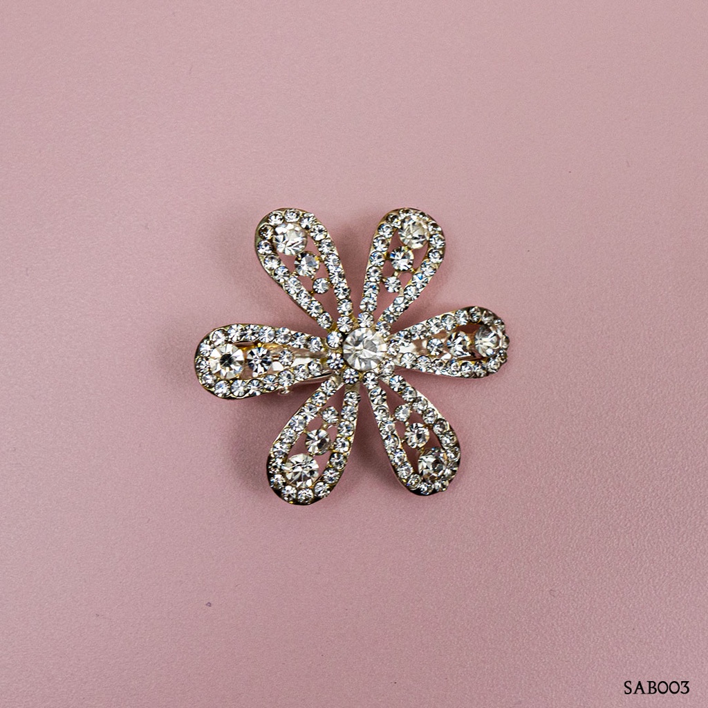 [PRODUK TERBATAS] JEPIT RAMBUT HAIRPIECE AKSESORIS PESTA BUNGA SILVER MINI SAB003