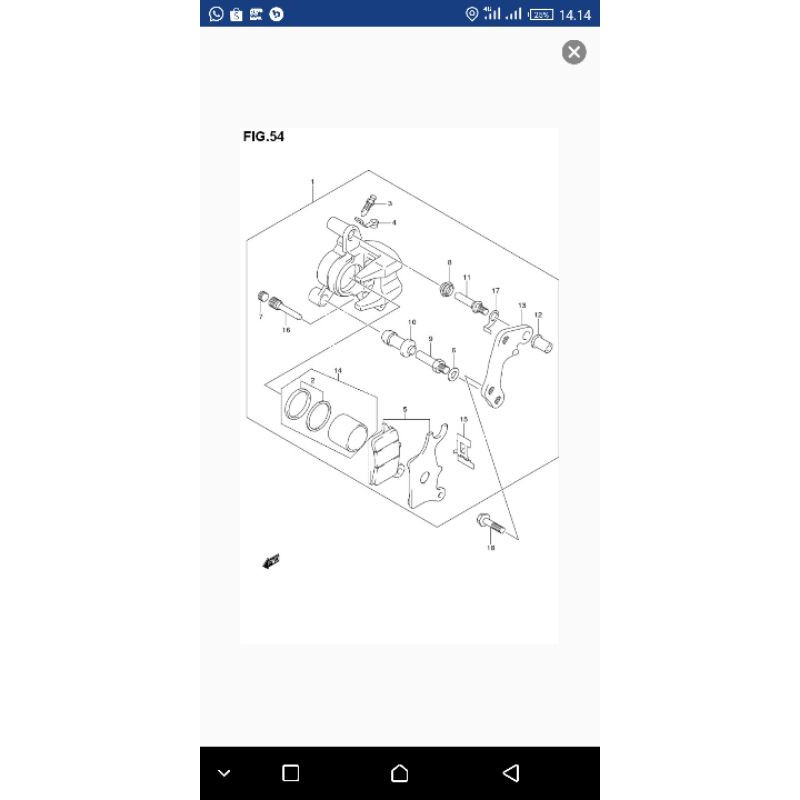 kaliper rem depan suzuki shogun axelo baru ori sgp