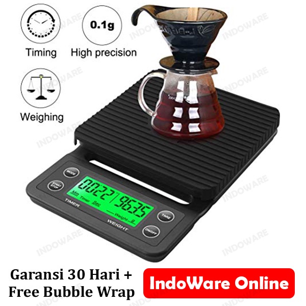 

DISKON - (BISA COD) Timbangan Digital Kopi 3KG Timer Kopi Kue Pour Over V60 Coffee Scale