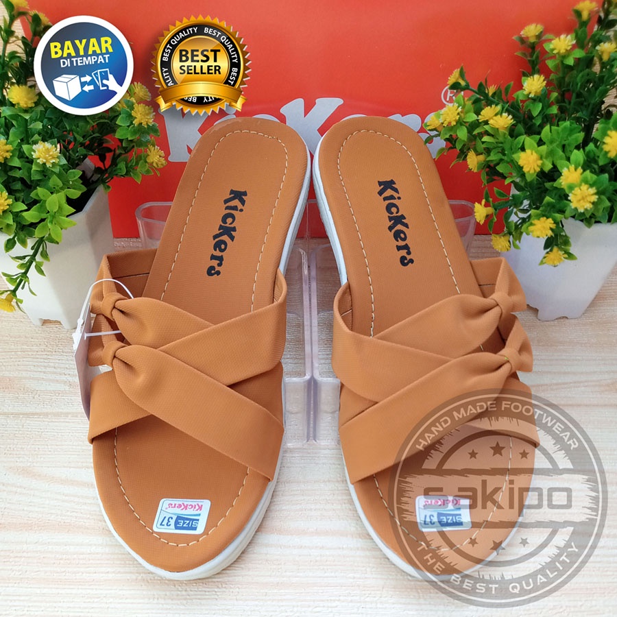 PROMO 6.6 SHOPEE MALL GREAT SALE MURAH LEBAY !! SANDAL SLOP WANITA KICKERS SALEM / SANDAL REMAJA SLOP PITA  KICKERS / SAKIP0