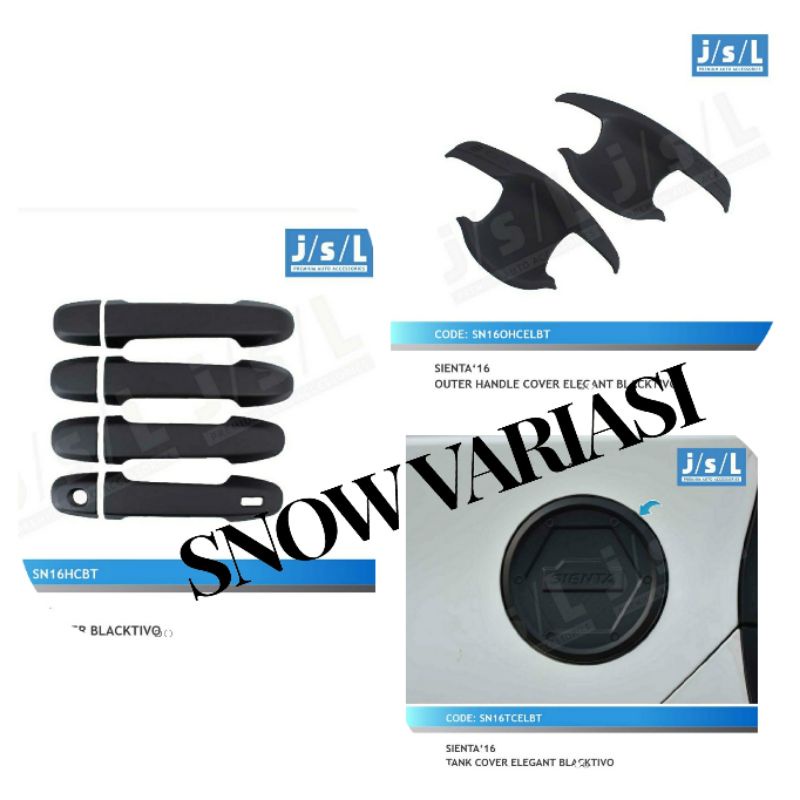 Paket Outer Handle Tank Cover Toyota Sienta Hitam Chrome