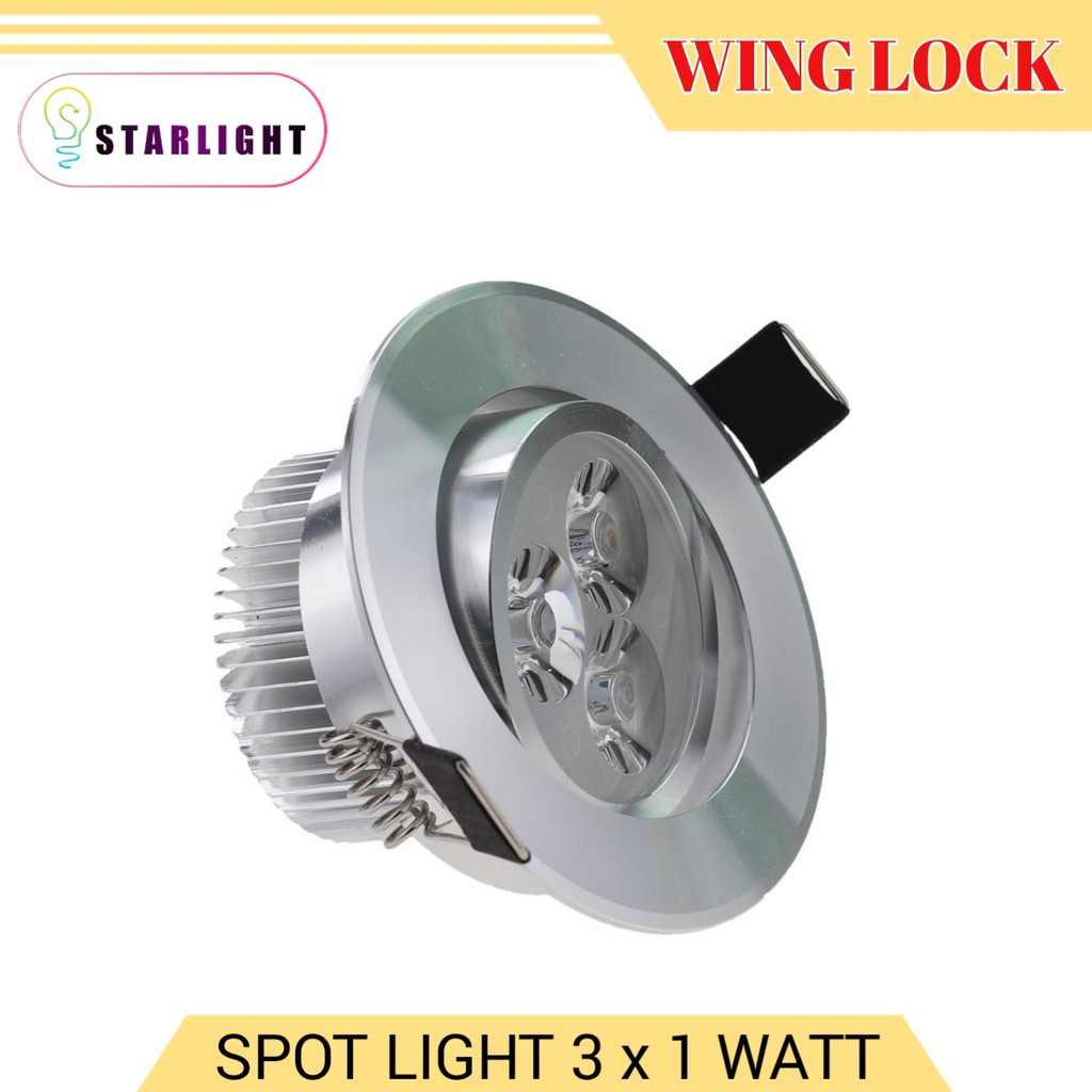 Winglock Lampu Downlight LED SpotLight COB 3 x 1 Watt