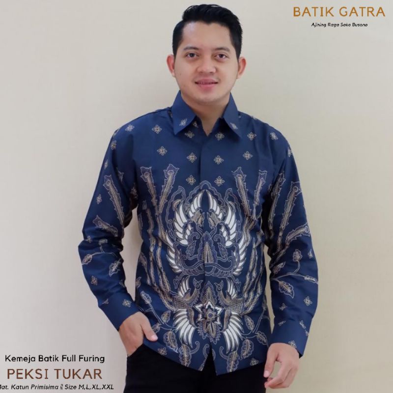 KEMEJA BATIK LENGAN PANJANG PEKSI TUKAR  FULL FURING