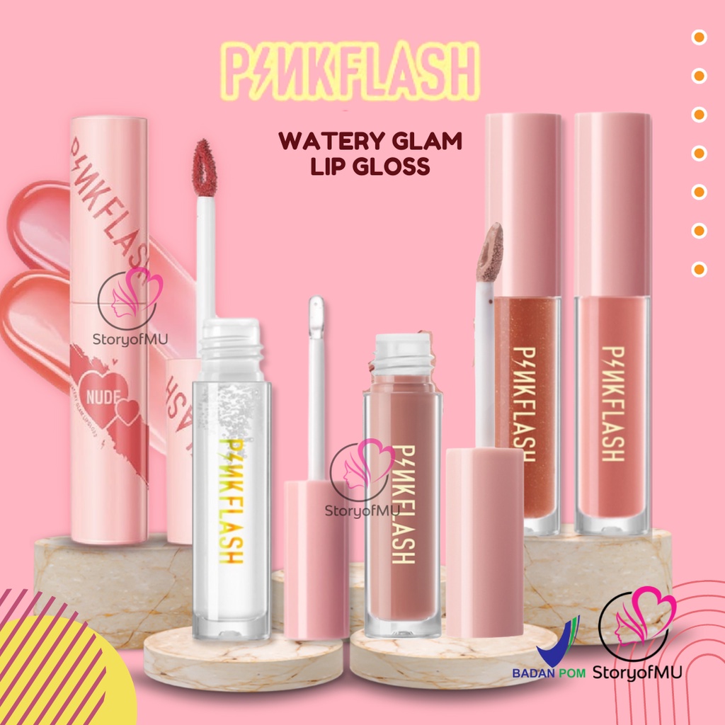 PINKFLASH PF-L01 Lasting Matte Lipcream Lipstick | OhMyGloss PF-L02 Glossy Lipgloss | Watery Glam PF-L09 Lip Cream Gloss Lipstik