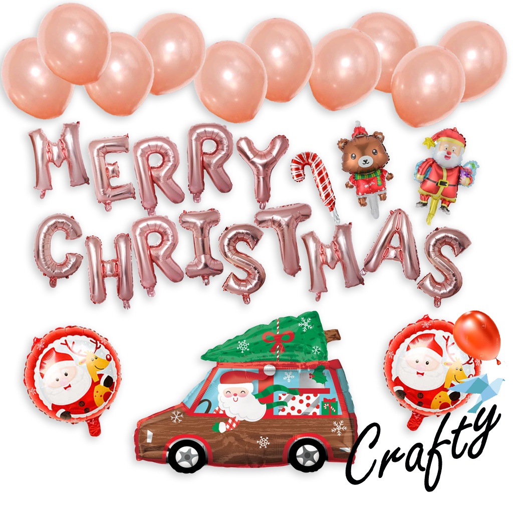 [PAKET] Dekorasi Set Natal SIMPLE COLORFUL CHRISTMAS Balon Hiasan Christmas