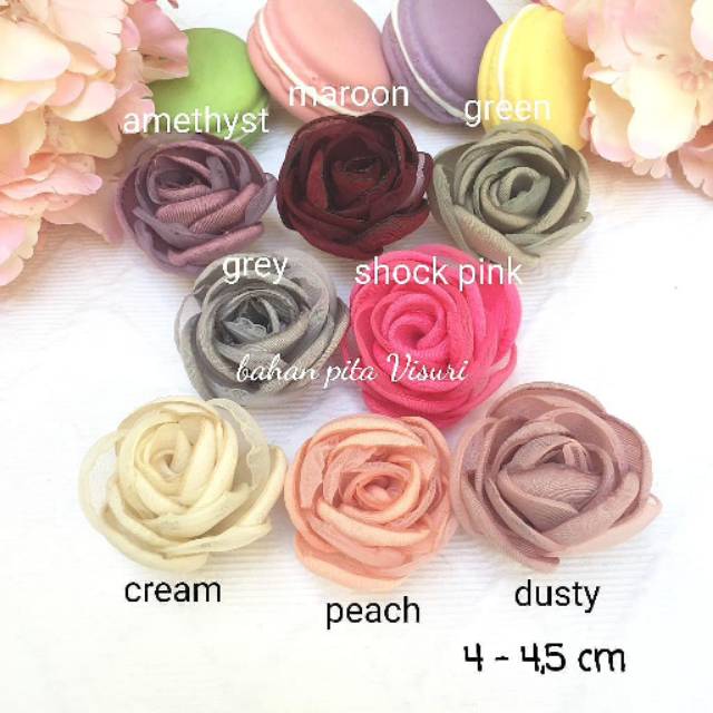 Bunga Dua Bahan Rosebud Big 4 - 4,5cm