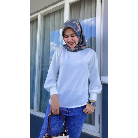 AUTUM BLOUSE-BLOUSE WANITA BALON-ATASAN WANITA MURAH MUSLIMAH LILAC MAROON COKLAT HITAM OFFWHITE