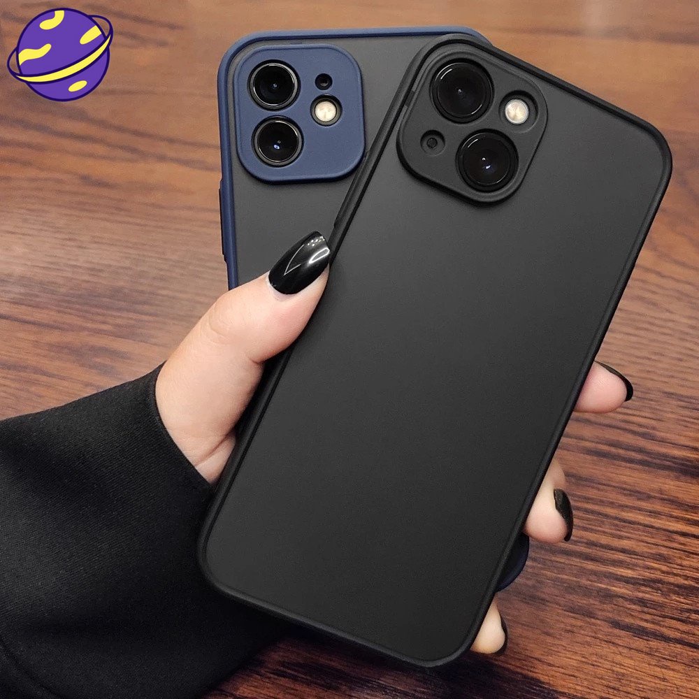 Hard Case Bumper Silikon Matte Transparan Shockproof Untuk IPhone X XS XR 11 12 13 14 Pro Max 7 8 Plus