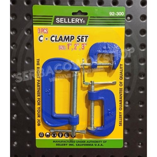 Sellery C Clamp - Klem C Set 3 pcs Penjepit Catok Kayu Clamp Set Termurah Berkualitas