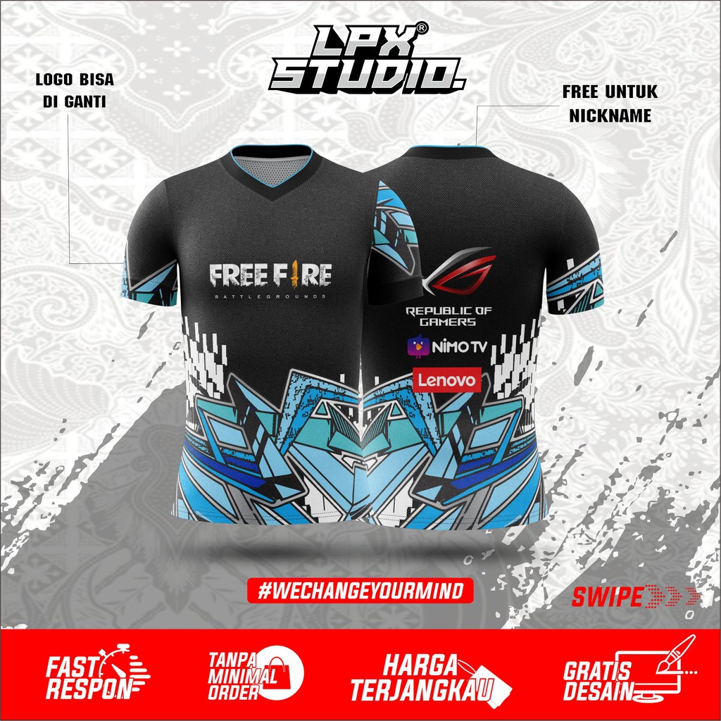 Baju Kaos Gaming Free Fire New 2021