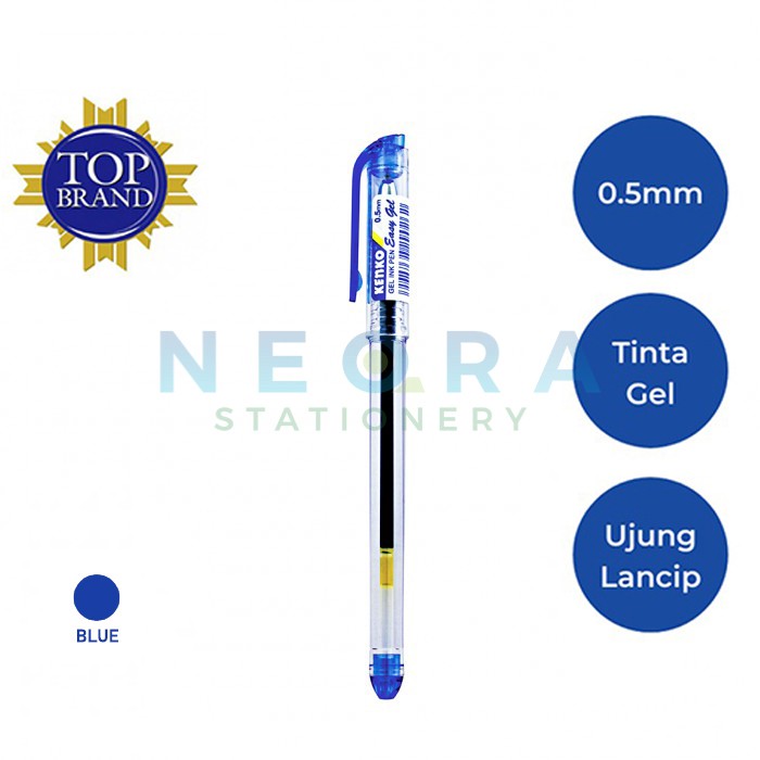 

Kenko Pulpen Easy Gel Warna Biru 0,5 mm