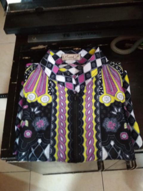 Aserehe Zigzag Tunik Jumbo Batik Mataraman Sogan Camaline Seragam Kantor Kerja