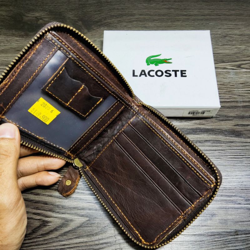 DOMPET KULIT ASLI PRIA DOMPET IMPORT DOMPET LACOSTE LEVIS SLETING FULL