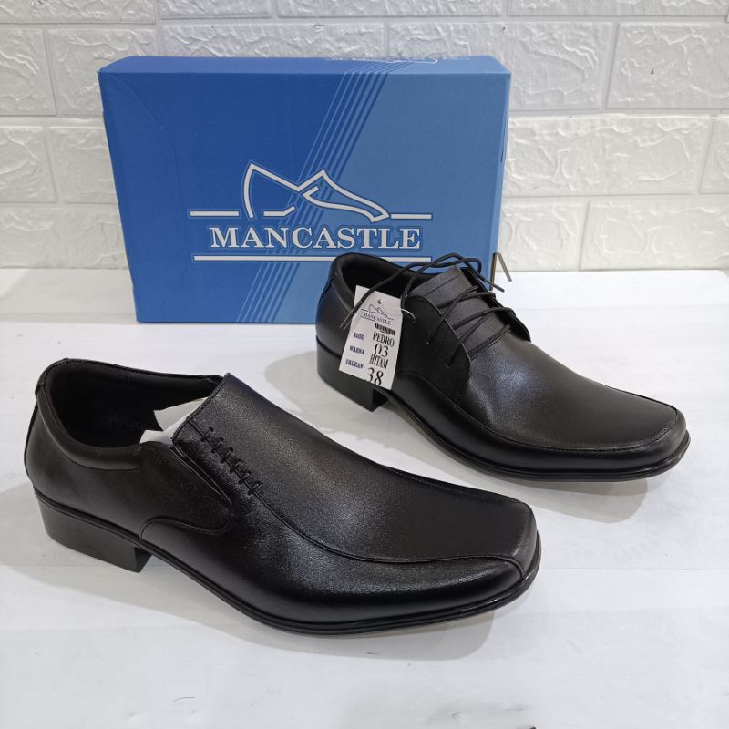 Sepatu Pantofel Merk Mancastle tipe Pedro | Sepatu Kantor Mancastle | Pantofel Runcing Mancastle