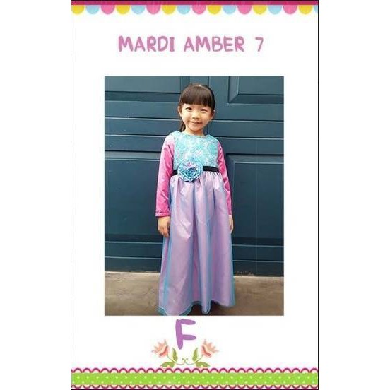 MA 7 - F gamis Lace Blue muslim fashion anak perempuan