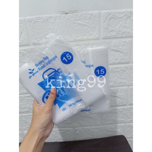Kantong Kresek Plastik PE Bening ukuran 15 isi 50 lembar