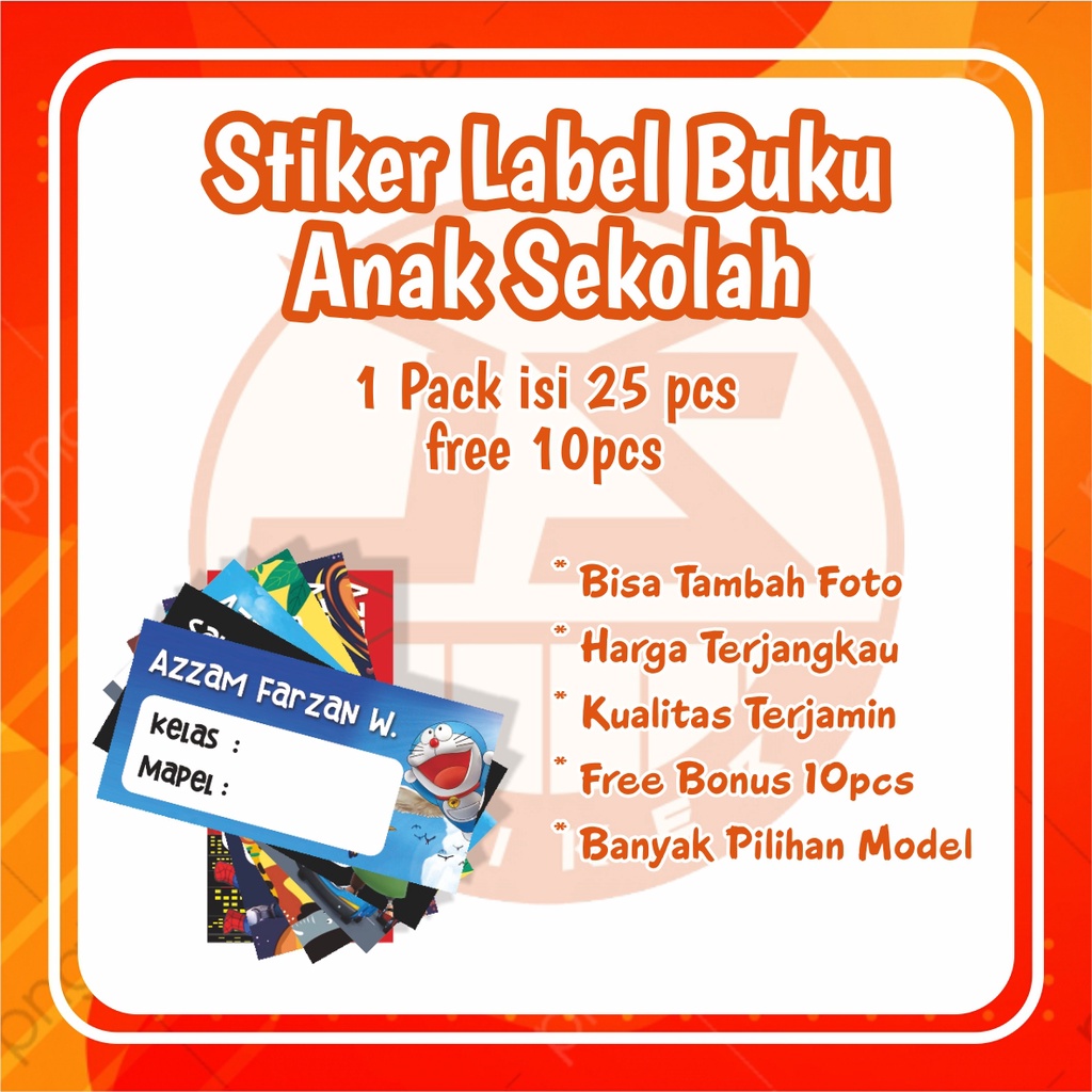 

Bisa Custom Desain Stiker Buku / Label Buku Sekolah / Sampul Buku