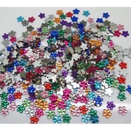 Flatback Acrylic Rhinestone - Mini Flower Shape (50pcs)