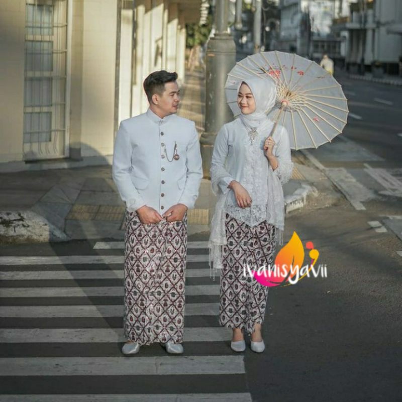 Set Prewed / Baju Couple Jawa - Tema Putih Sido Mulyo