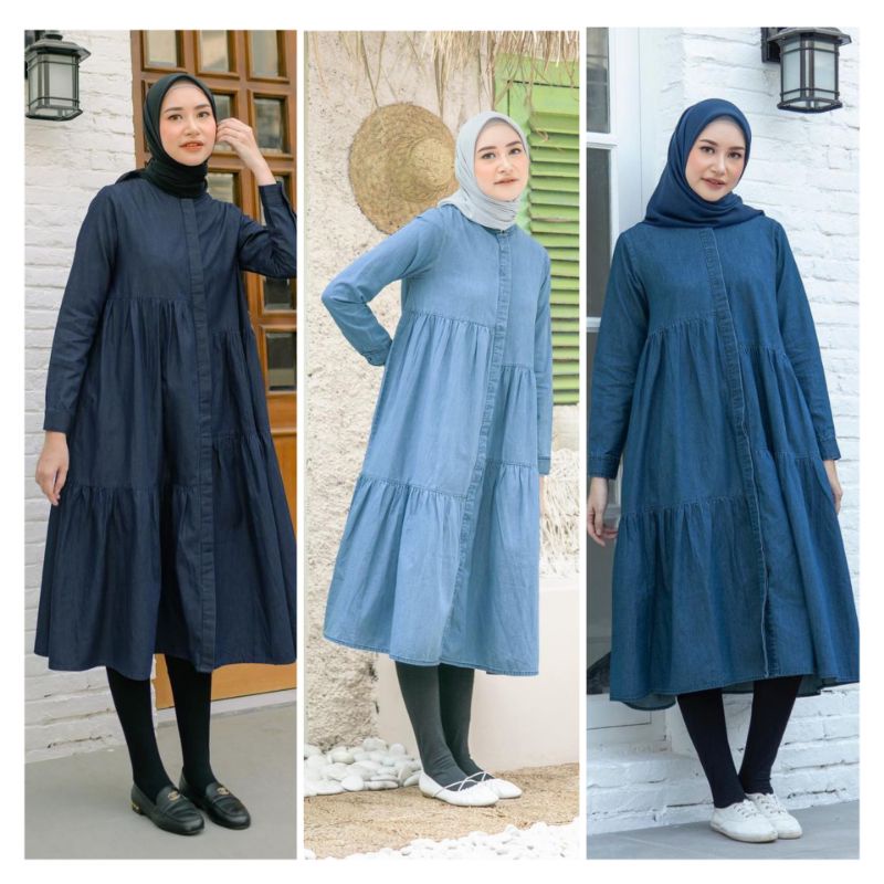 shaima long jeans tunik by heaven lights hl