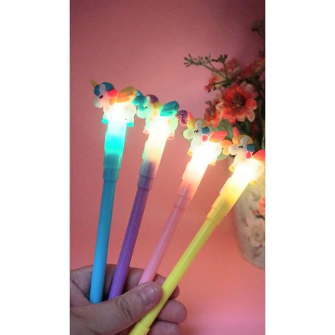 

PULPEN LED LAMPU UNICORN PENA DISKO PEN BOLPEN NYALA KUDA PONI